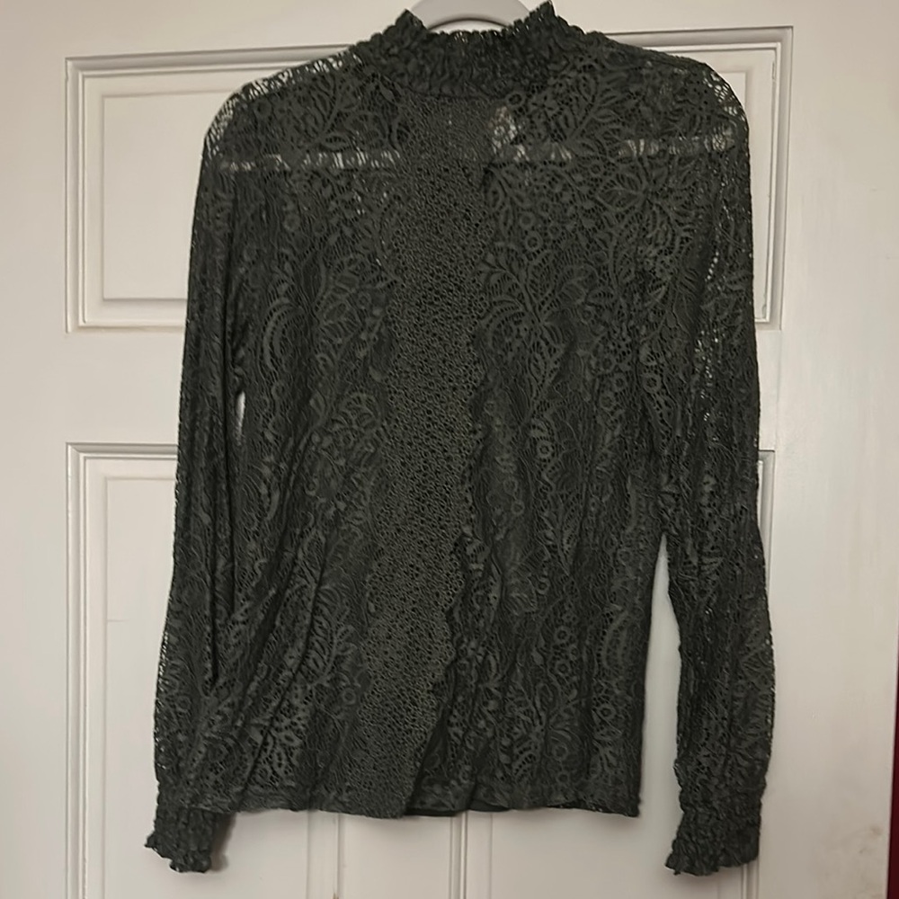 Elegant Lace Top in Dark Green